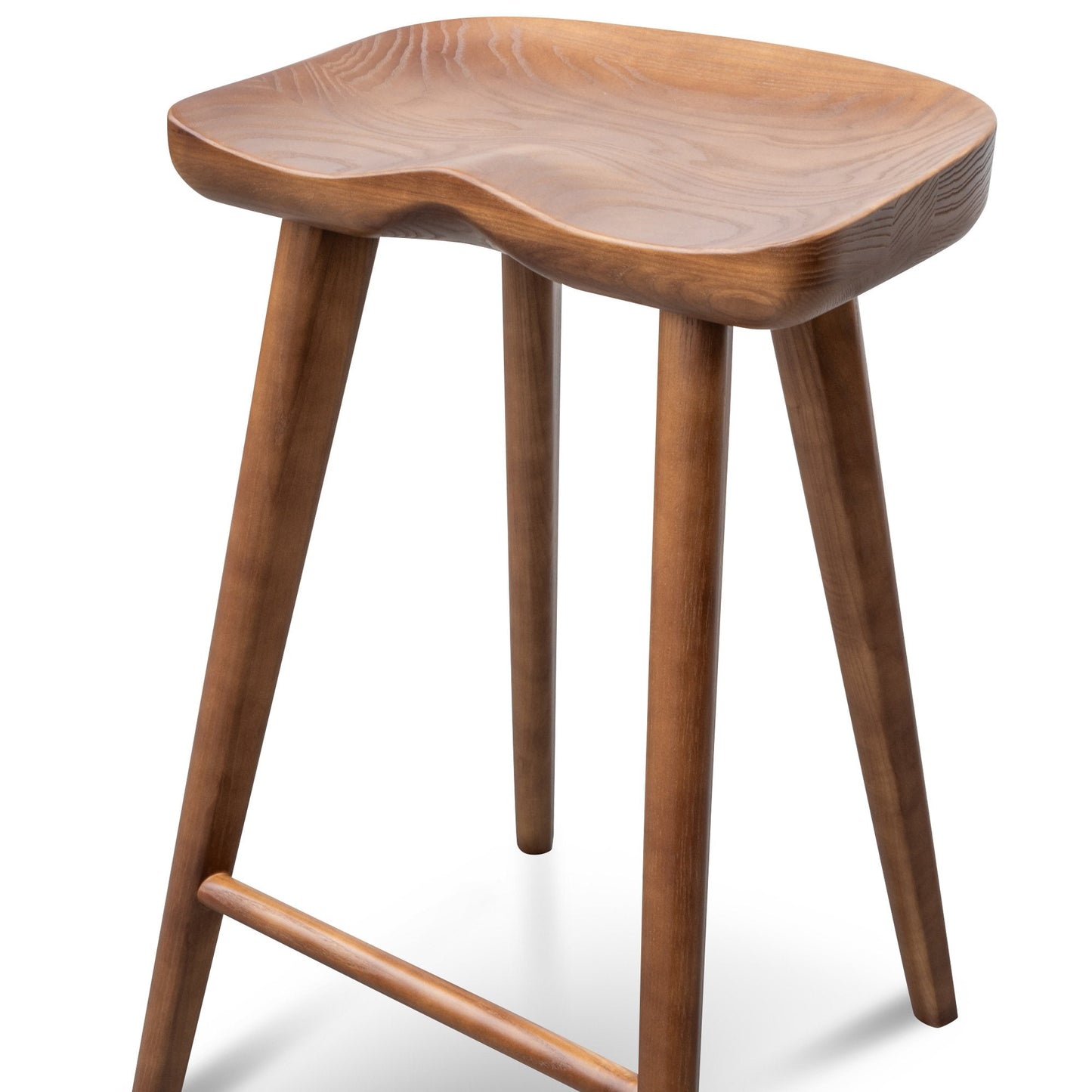 Set of 2 - Bethan 65cm Wooden Bar stool - Walnut