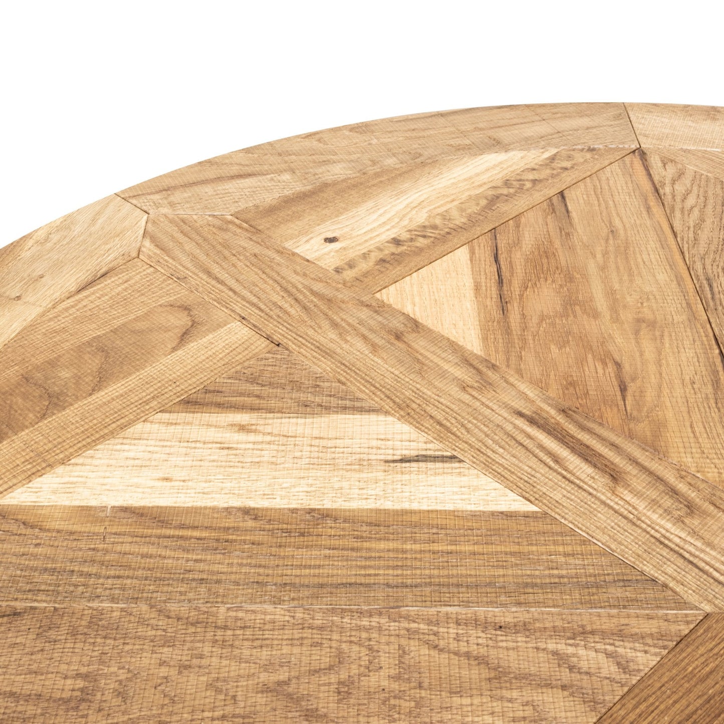 Percy 125cm Round Dining Table - European Knotty Oak and Peppercorn