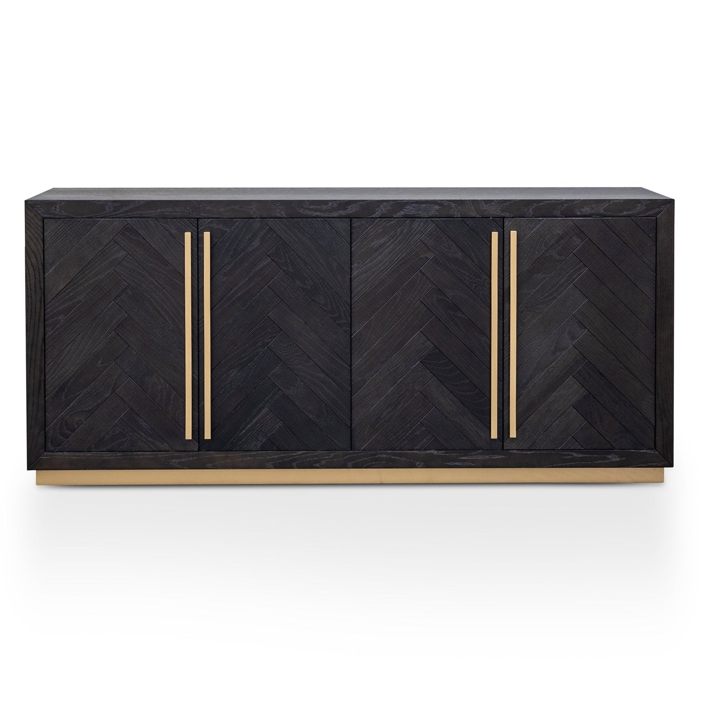 Wide 180cm Wooden Sideboard - Peppercorn and Brass