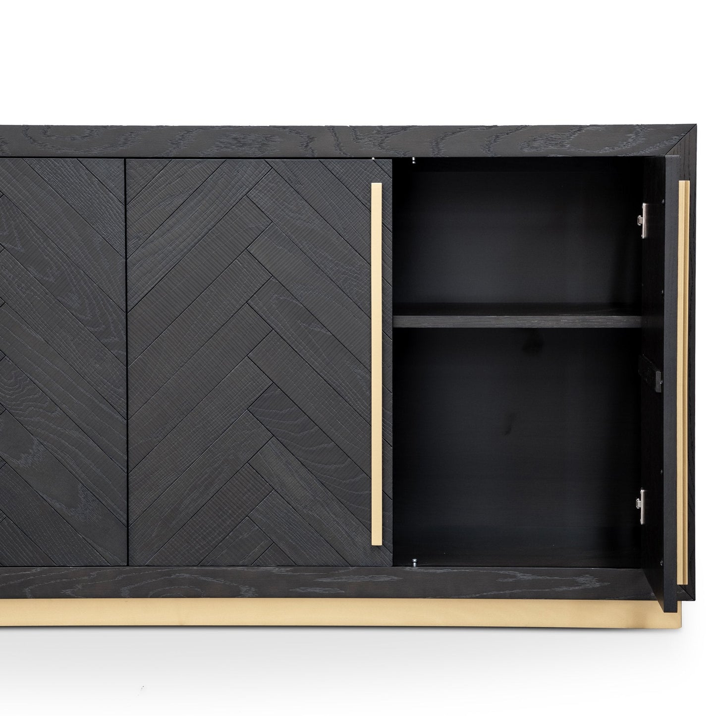 Wilma Wide 180cm Wooden Sideboard - Peppercorn and Brass