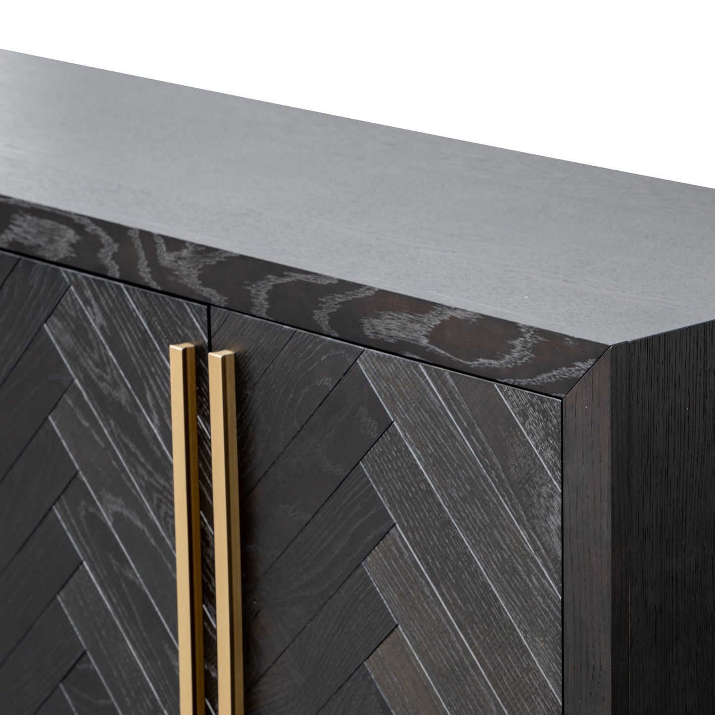 Wilma Wide 180cm Wooden Sideboard - Peppercorn and Brass