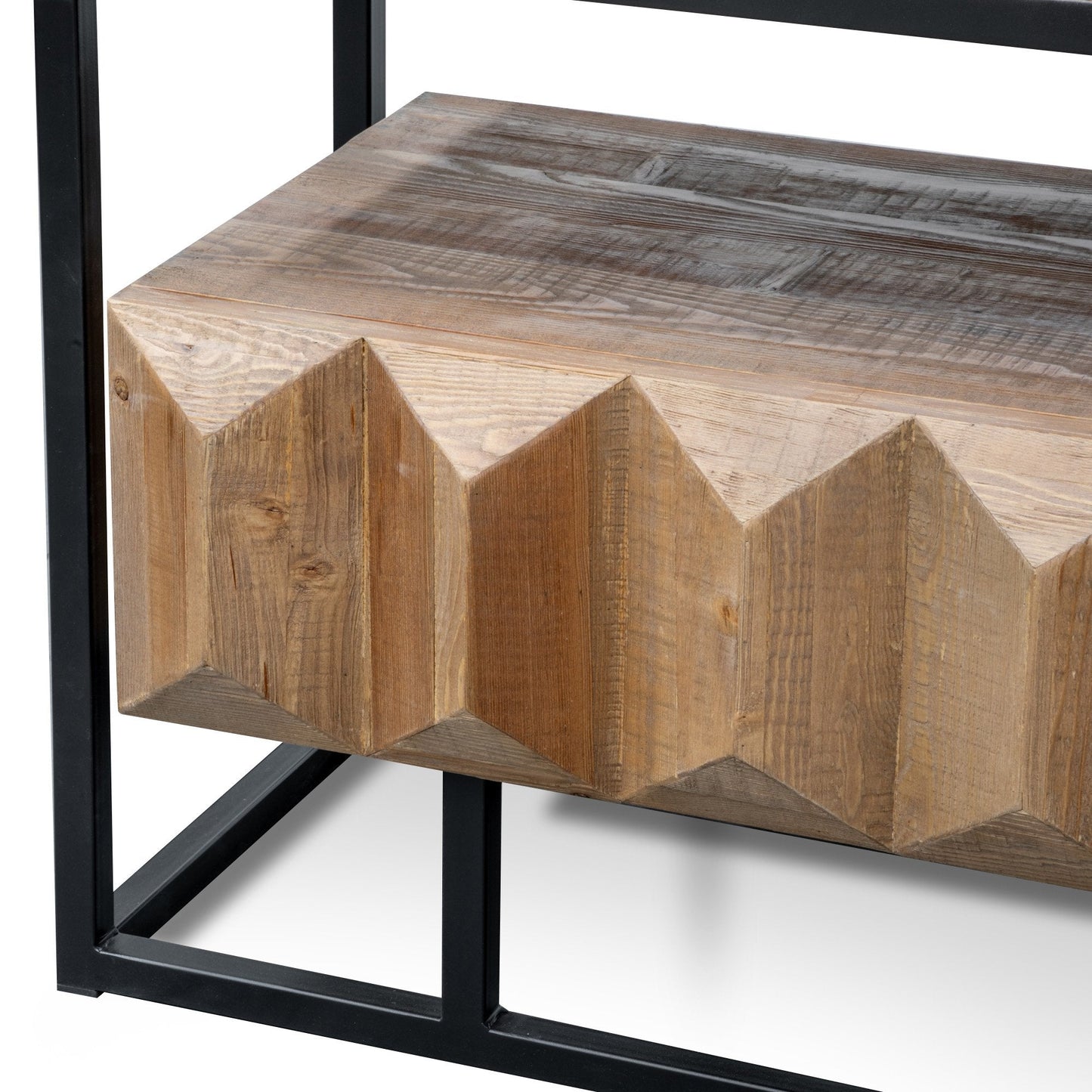 1.8m Entertainment TV Unit - Natural with Black Frame