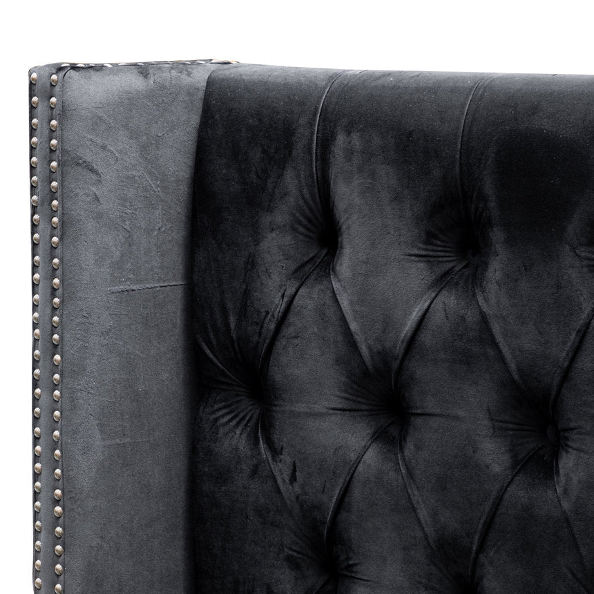 King Bed Frame - Black Velvet