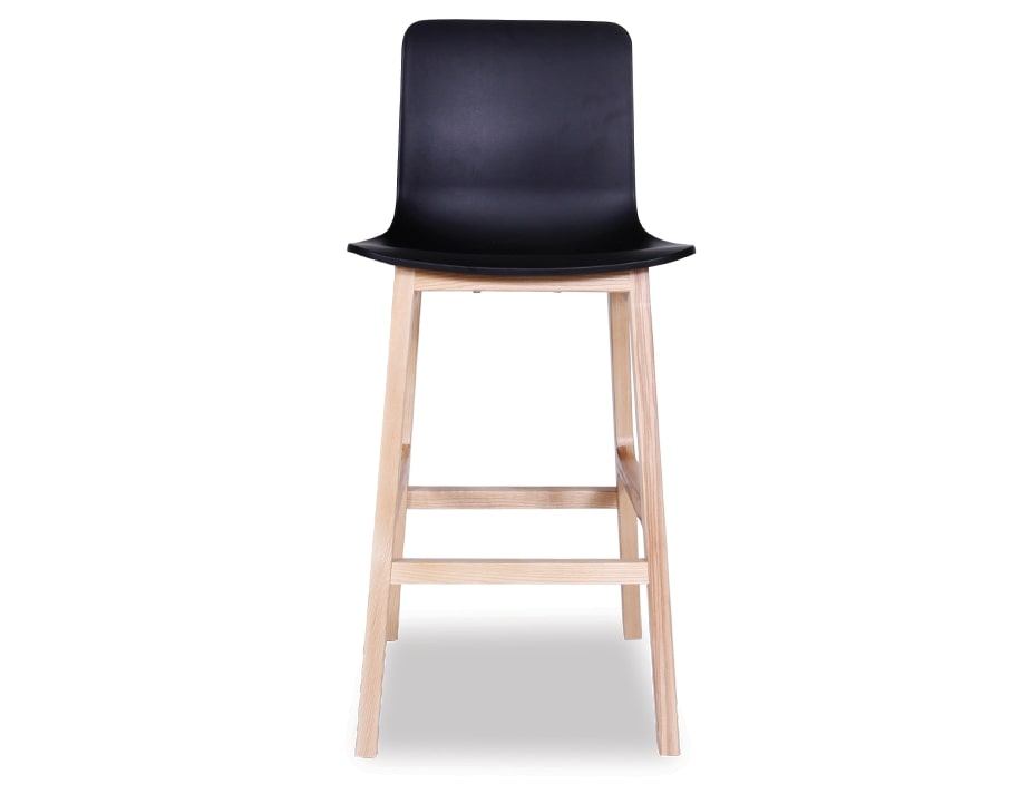 Ara Stool - Natural Frame - Black Shell