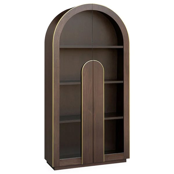 Boran Glass Cabinet - Walnut