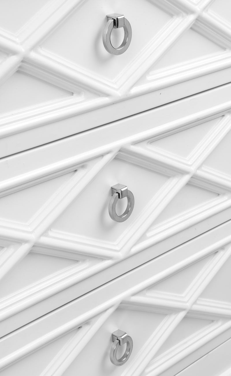 Plantation Bedside Table - Large White