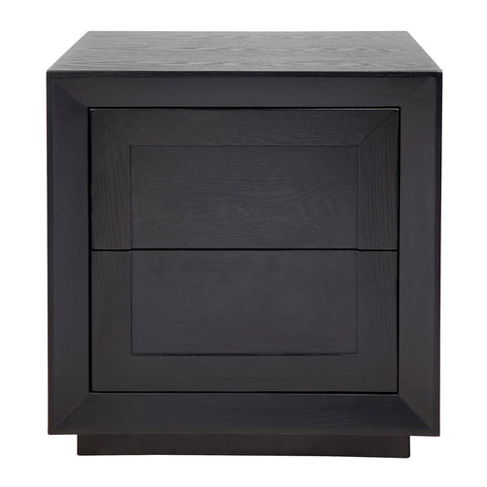 Balmain Oak Tall Bedside Table - Black