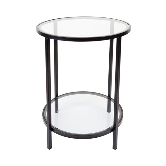 Cocktail Glass Round Side Table - Black