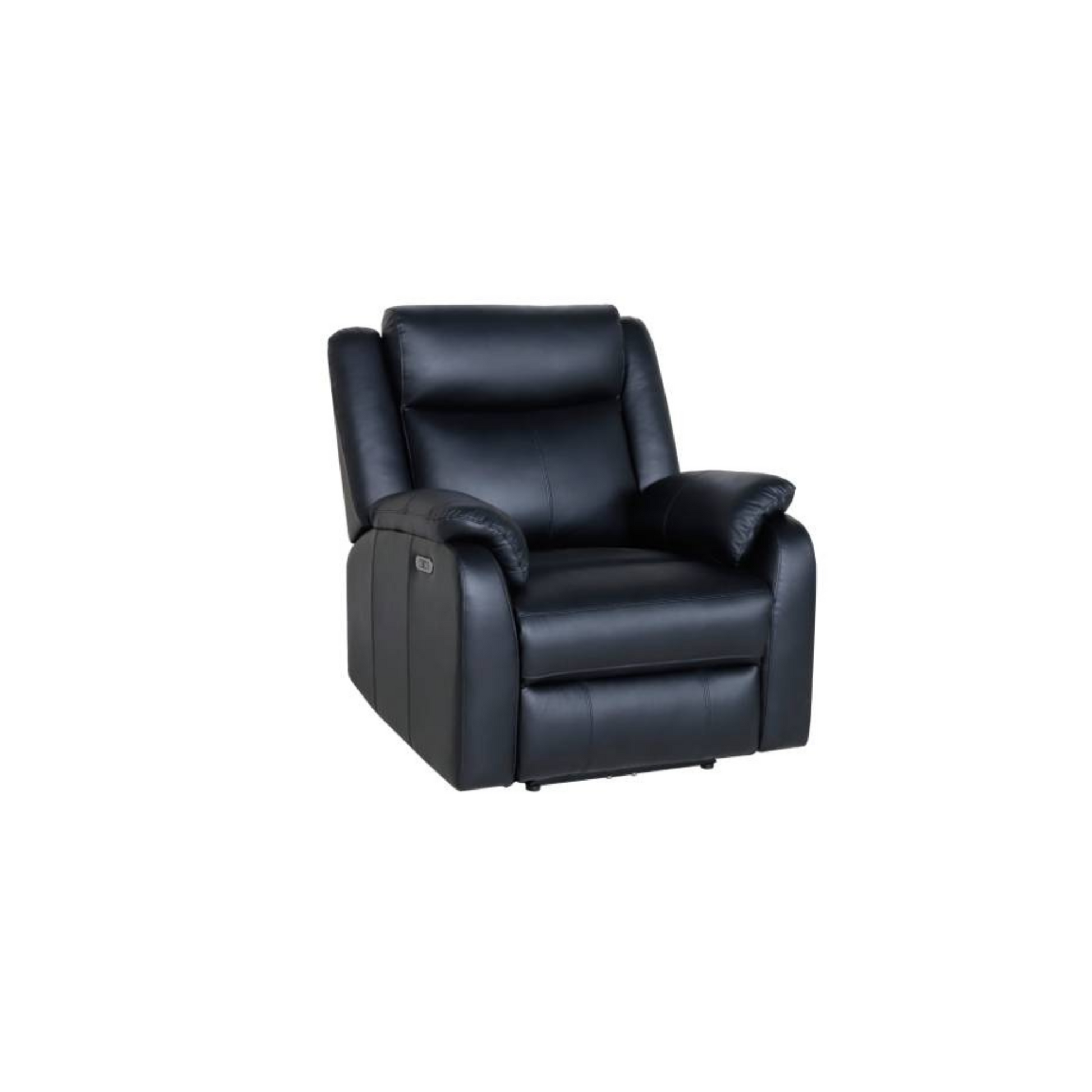Serian Leather Electric Recliner Chair with USB Port - Black