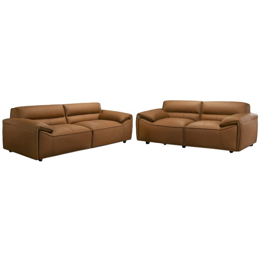 Vander Leather Sofa Set-Tan Leather