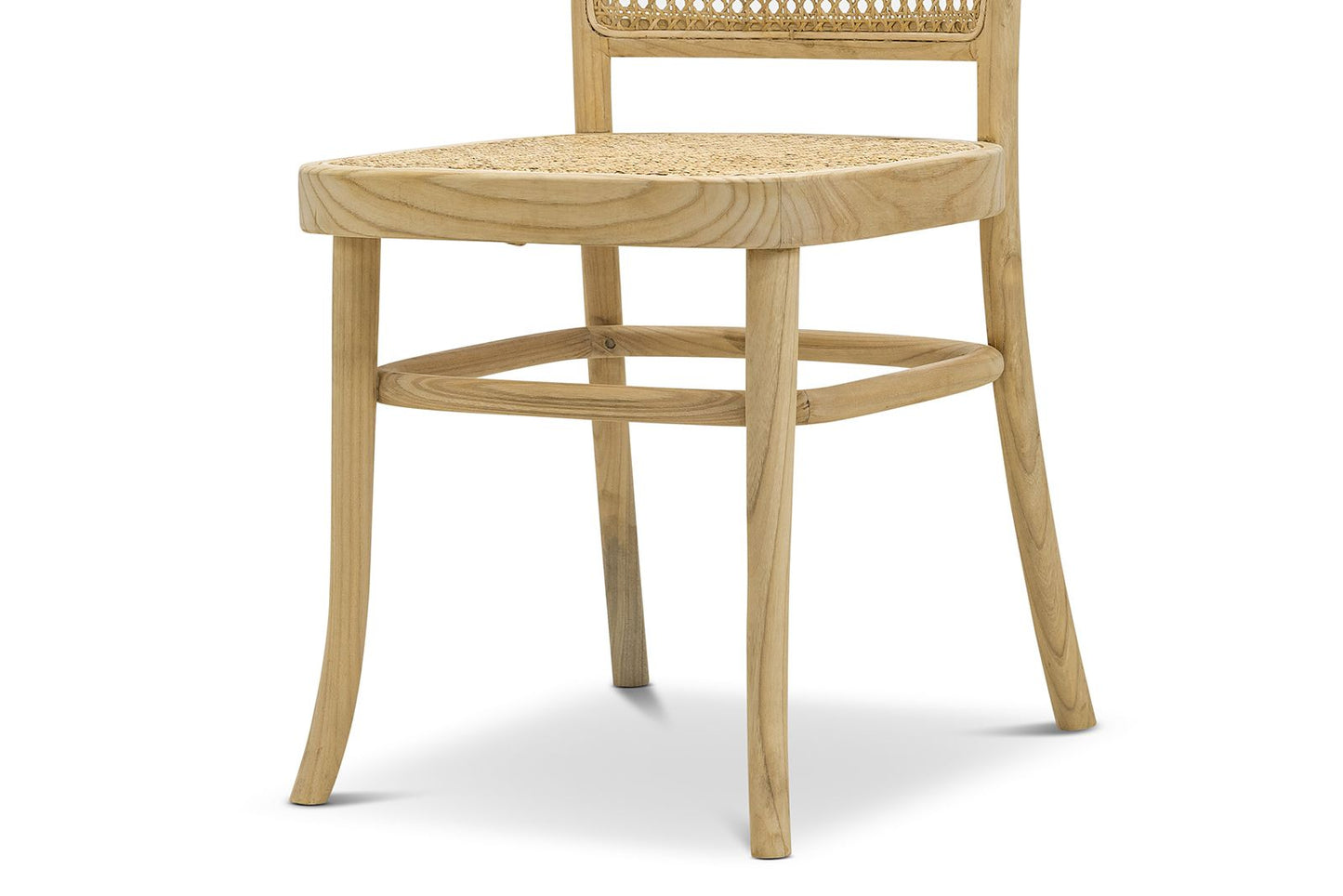 Set of 2 - Zara Teak Wood Cane Dining Chair - Natural