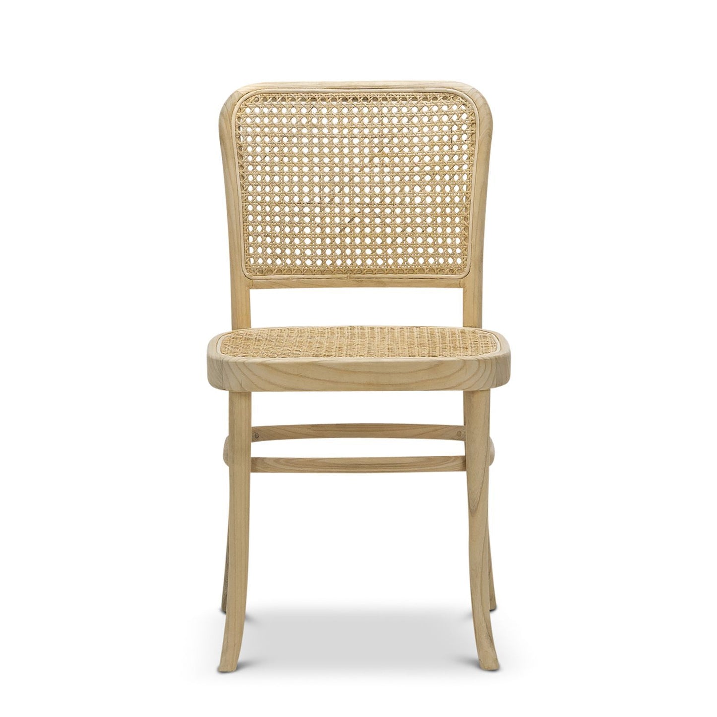 Set of 2 - Zara Teak Wood Cane Dining Chair - Natural