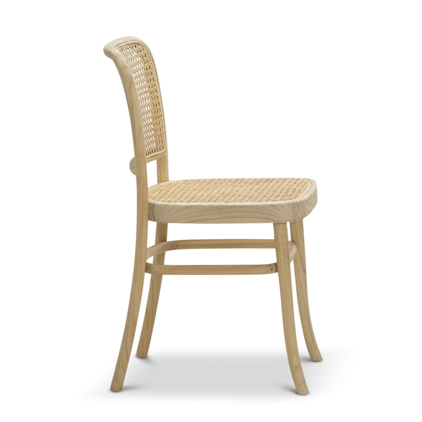 Set of 2 - Zara Teak Wood Cane Dining Chair - Natural