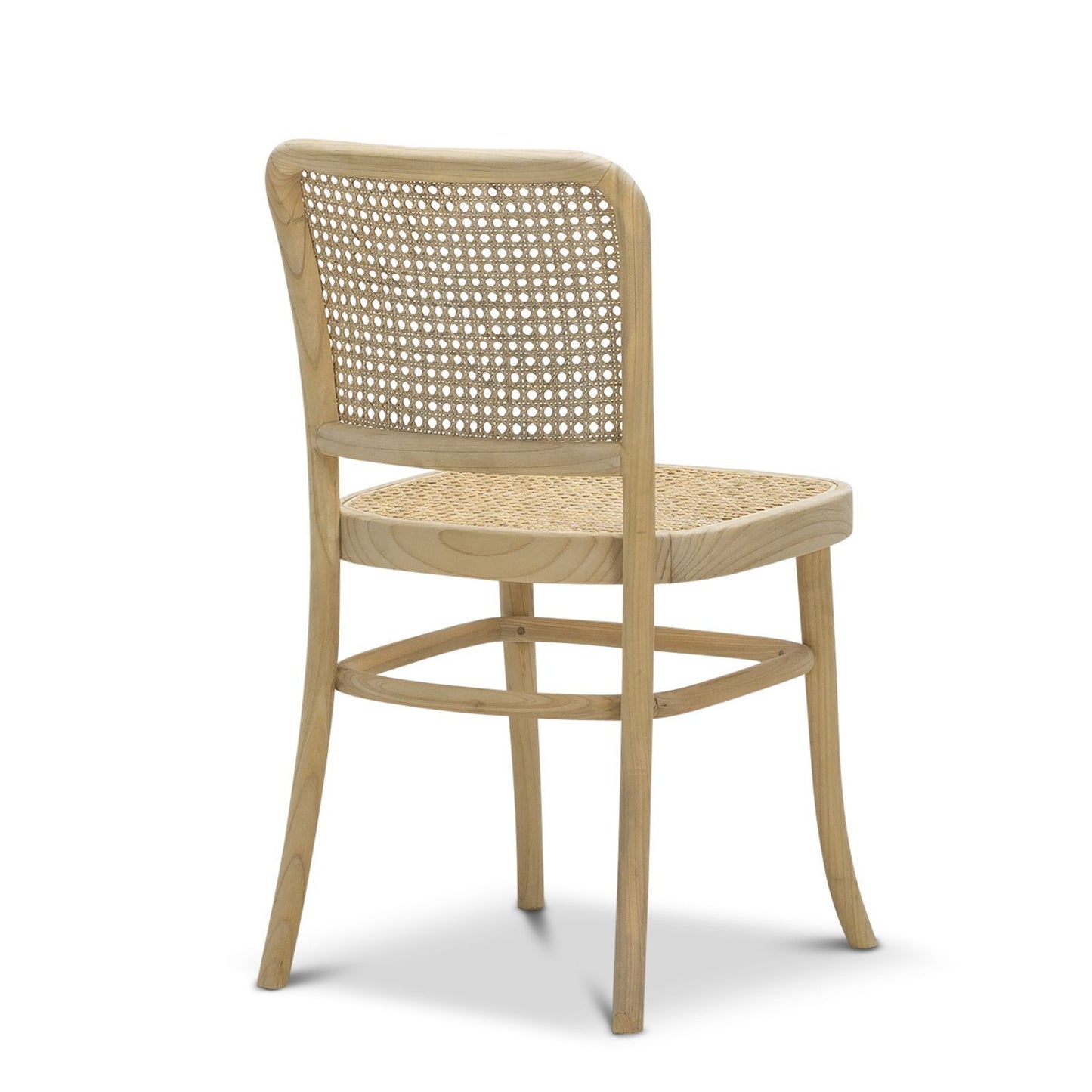 Set of 2 - Zara Teak Wood Cane Dining Chair - Natural