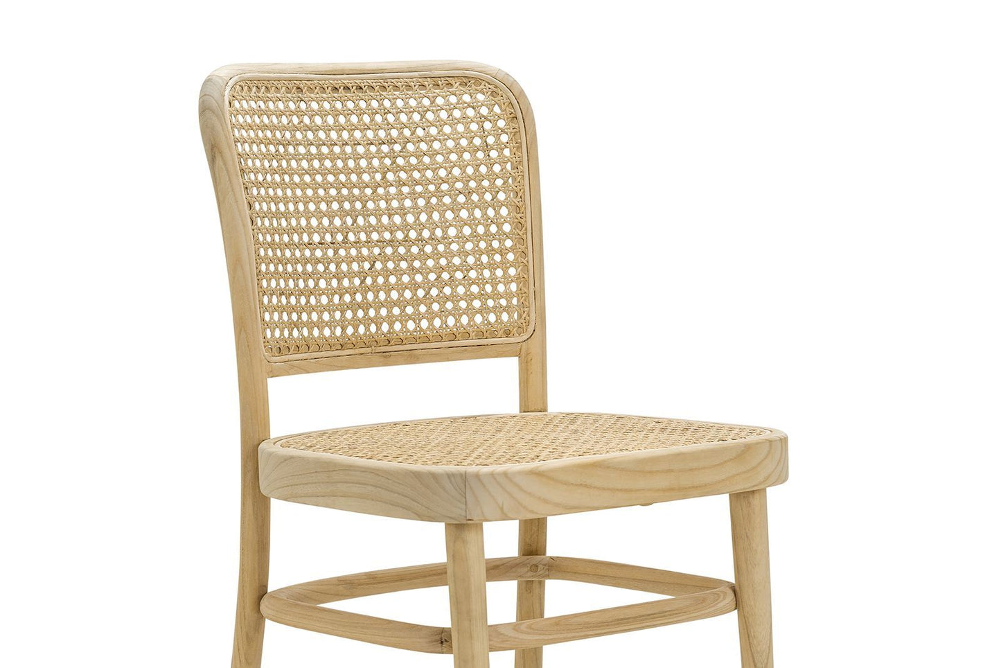 Set of 2 - Zara Teak Wood Cane Dining Chair - Natural