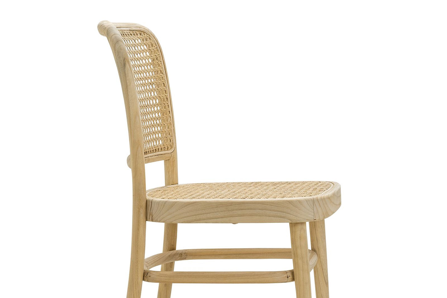 Set of 2 - Zara Teak Wood Cane Dining Chair - Natural