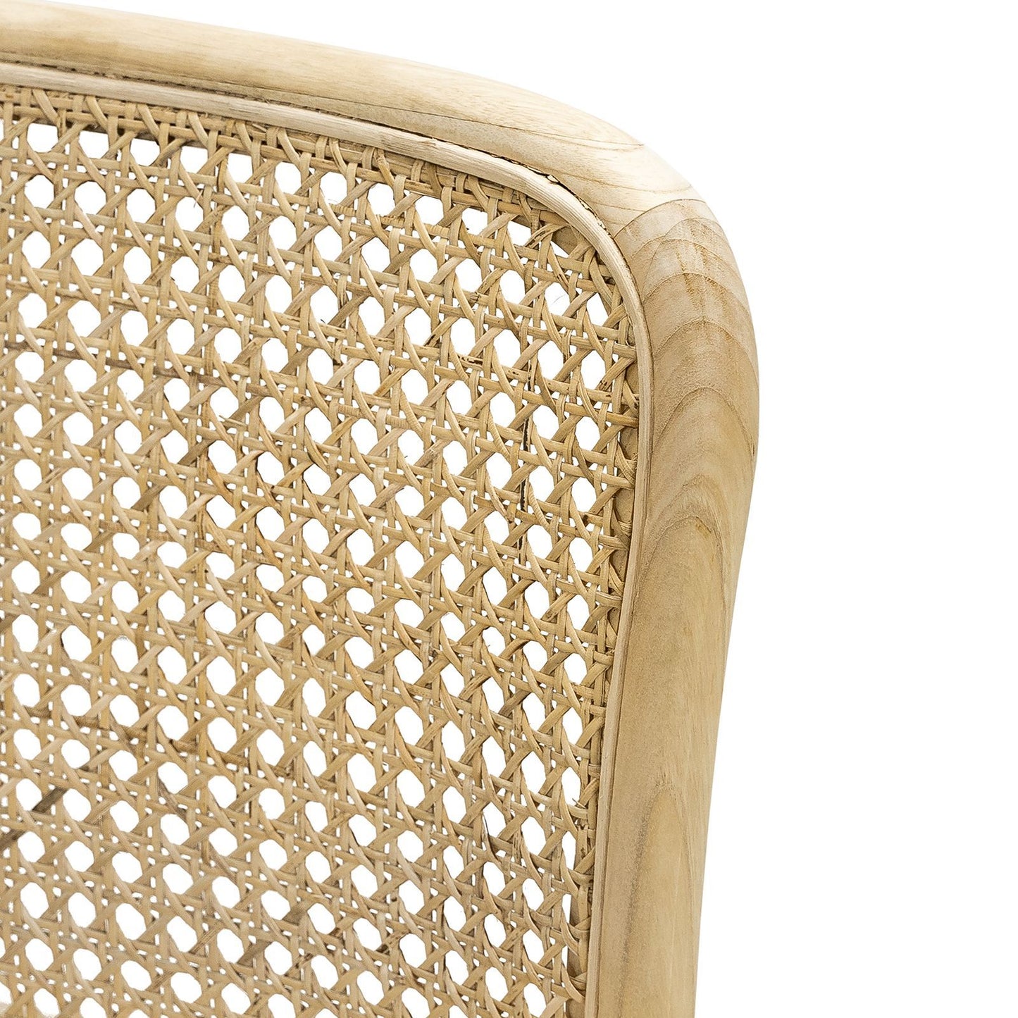 Set of 2 - Zara Teak Wood Cane Dining Chair - Natural