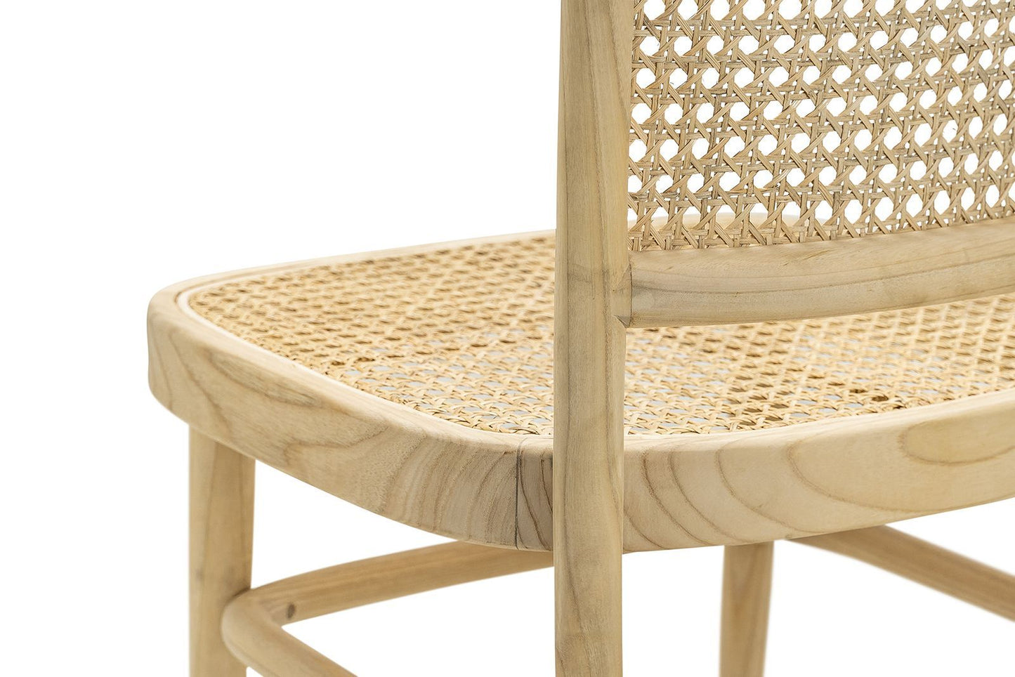 Set of 2 - Zara Teak Wood Cane Dining Chair - Natural