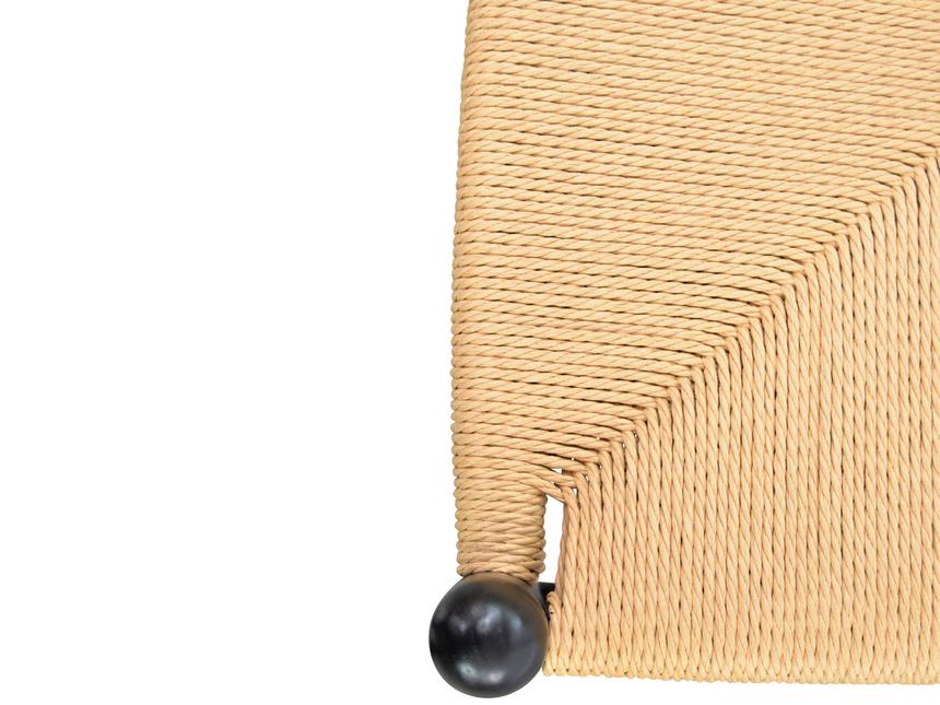 Dining Chair - Black - Natural Seat(Set of 2)