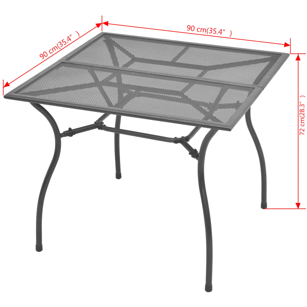 5 Piece Outdoor Dining Set Steel Anthracite