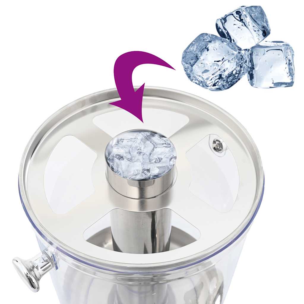 Double Juice Dispenser Stainless Steel 2 X 8 L