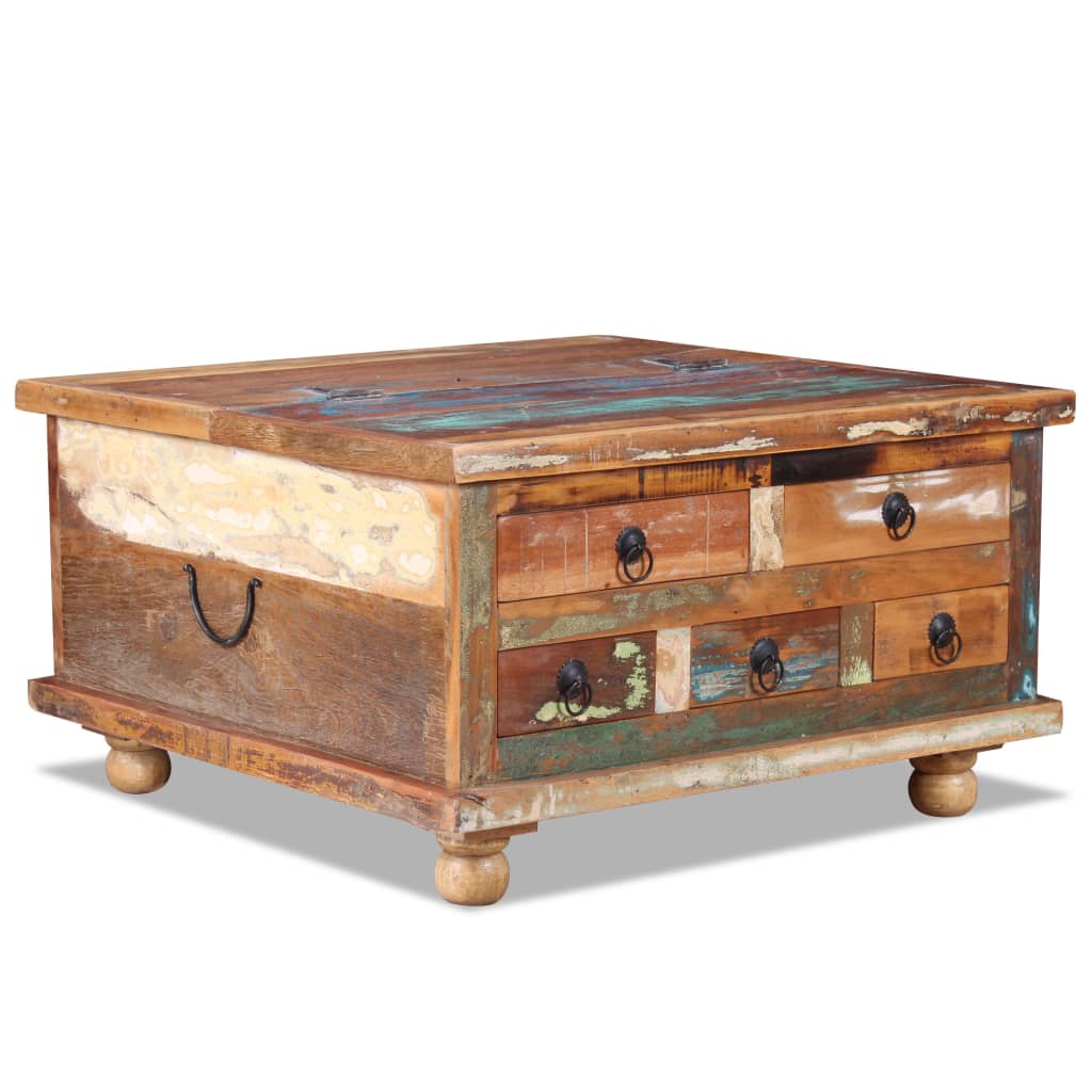 Coffee Table Reclaimed Wood 70X70X38 Cm