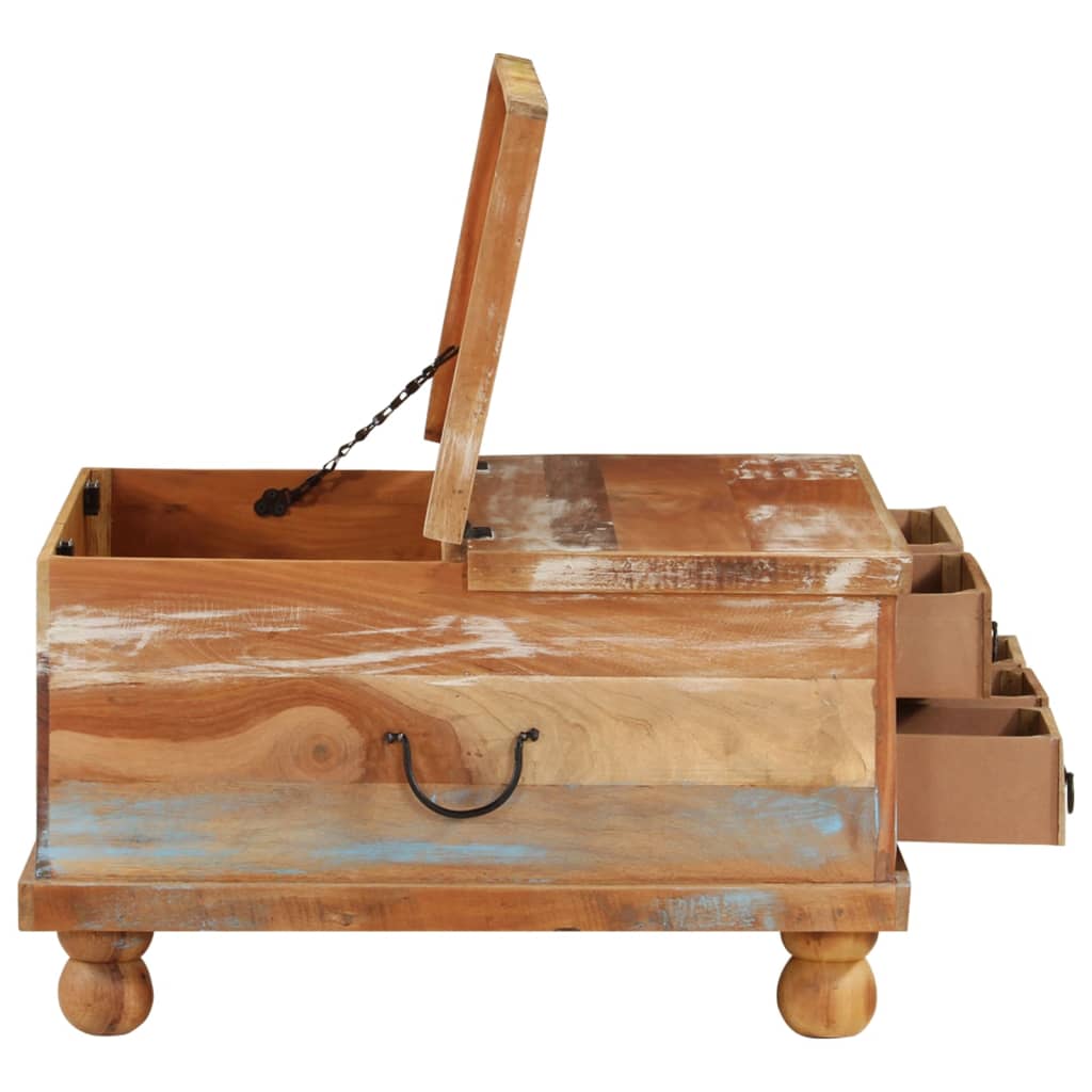 Coffee Table Reclaimed Wood 70X70X38 Cm