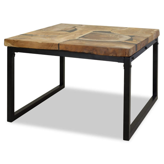 Coffee Table Teak Resin 60X60X40 Cm And Brown