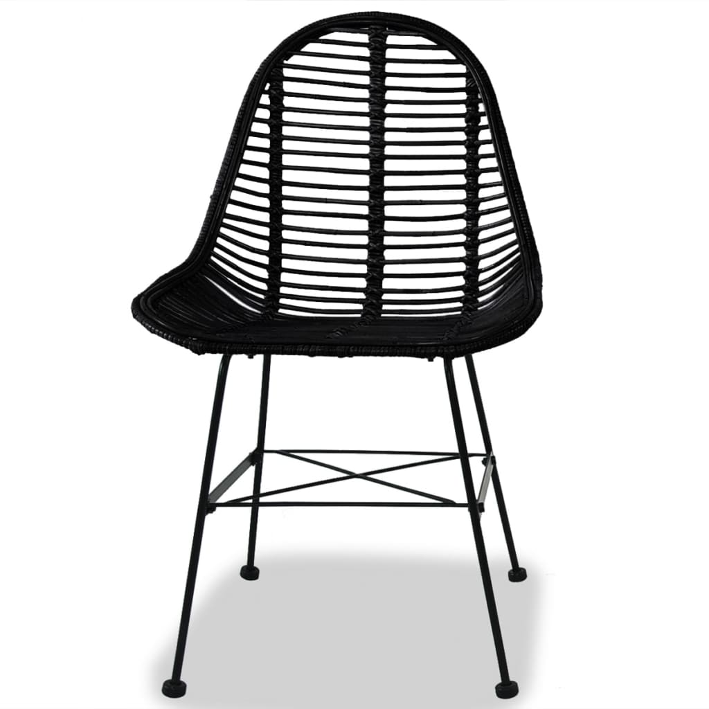 Dining Chairs 2 Pcs Natural Rattan