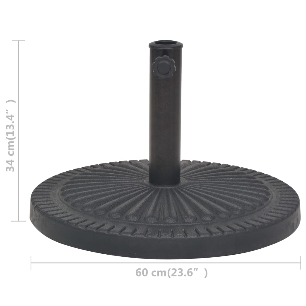 Parasol Base Resin Round Black