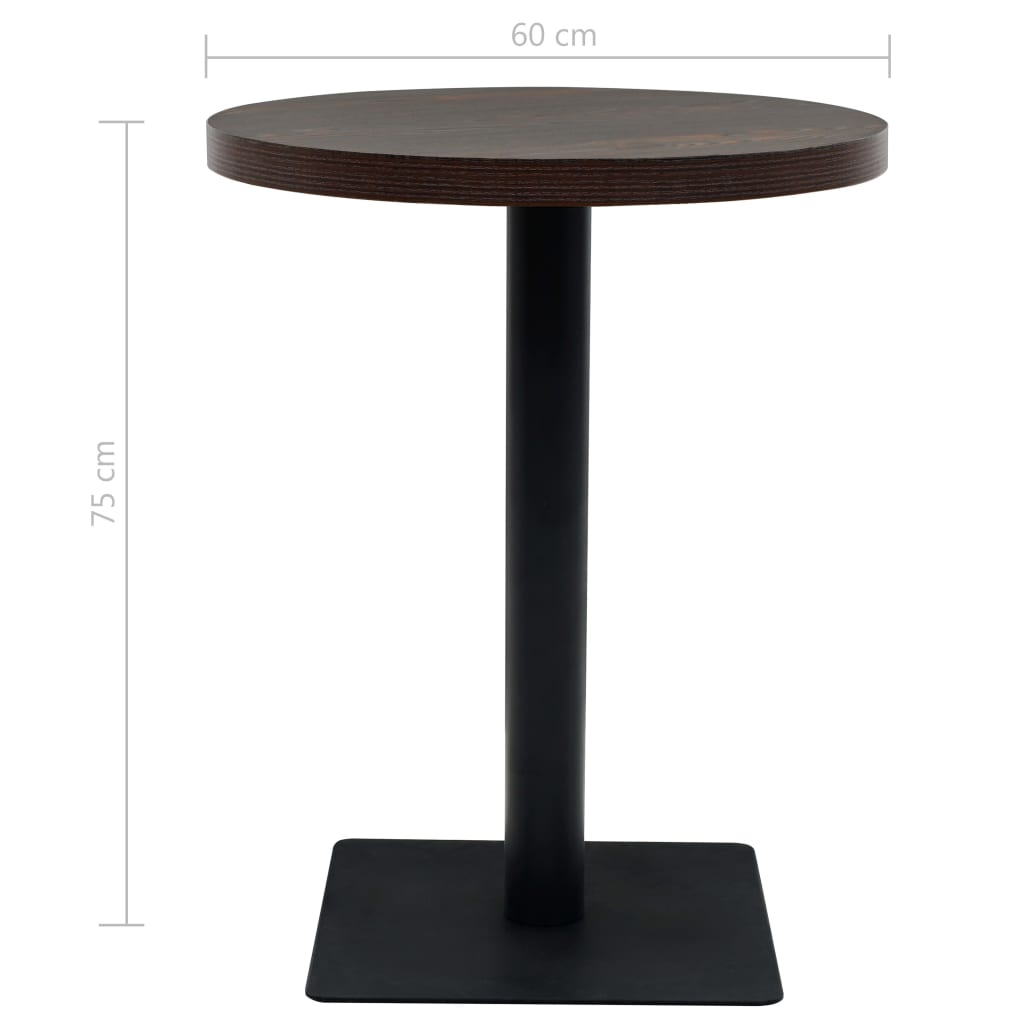 Bistro Table Mdf And Steel Round 60X75 Cm