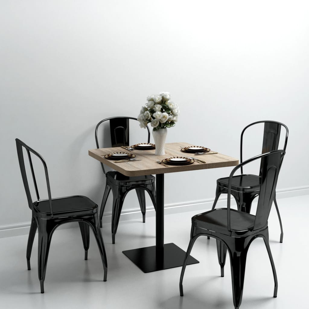 Bistro Table Mdf And Steel Round 60X75 Cm
