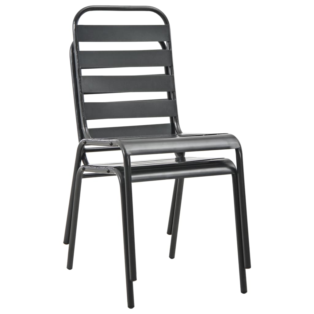 Stackable Outdoor Chairs 2 Pcs Steel