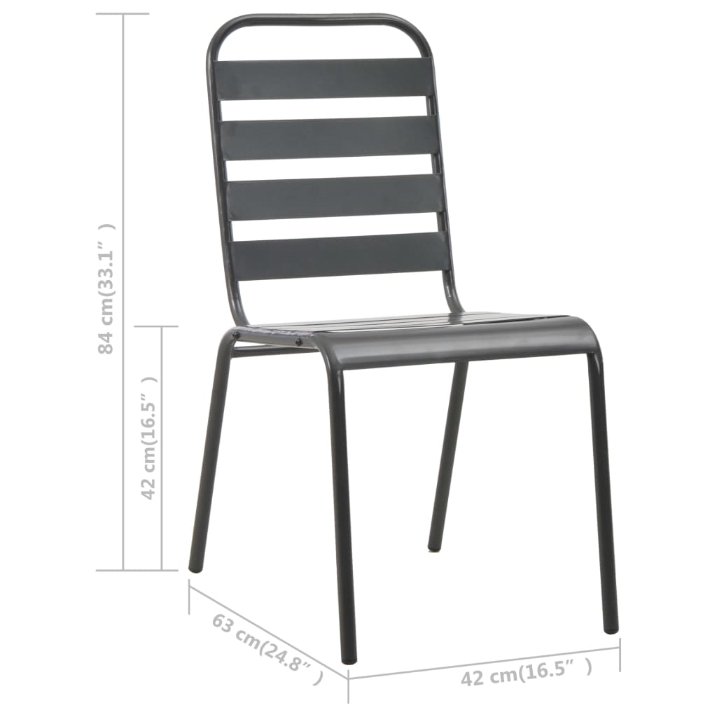 Stackable Outdoor Chairs 2 Pcs Steel