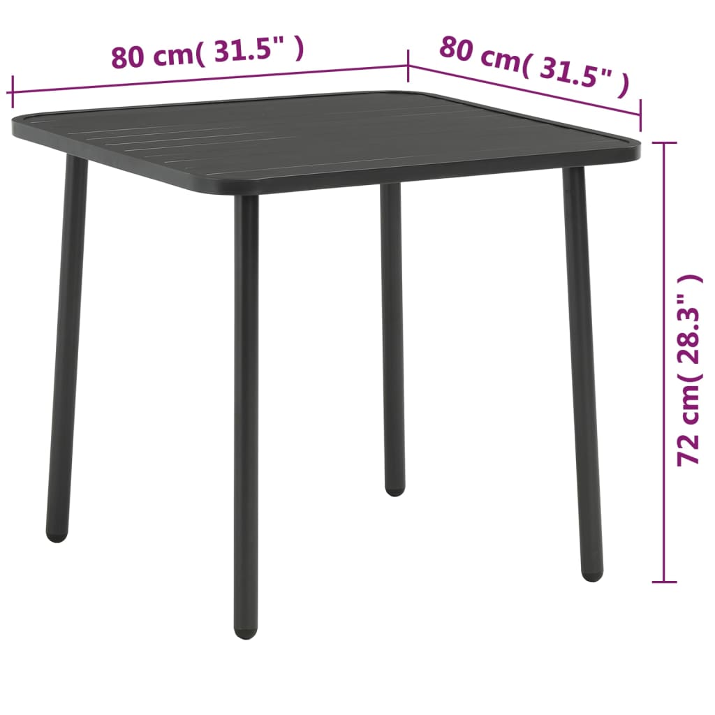 Garden Table Dark Grey Steel