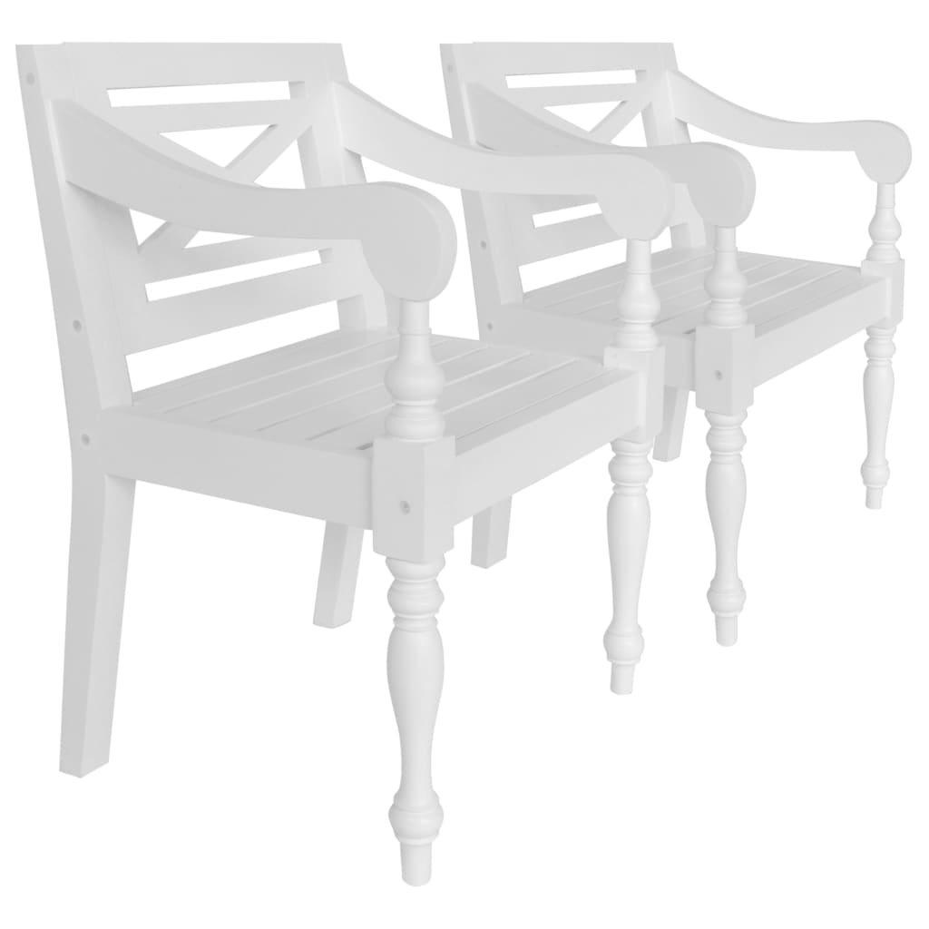 Batavia Chairs 2 Pcs Solid Mahogany Wood