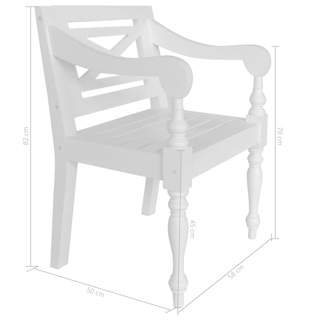 Batavia Chairs 2 Pcs Solid Mahogany Wood