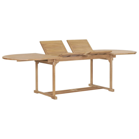 Extending Garden Table 180-280X100X75Cm Solid Teak Wood Oval