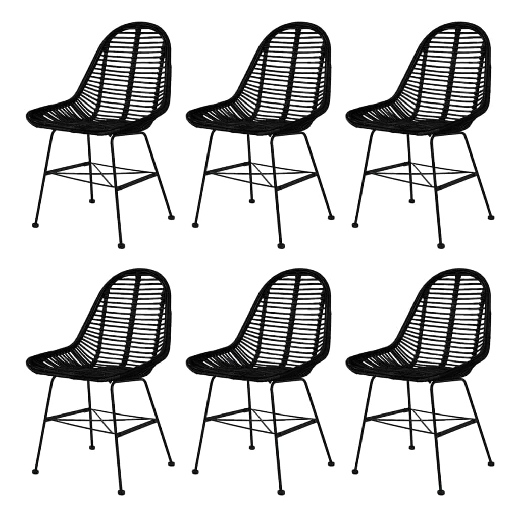 Dining Chairs 2 Pcs Natural Rattan
