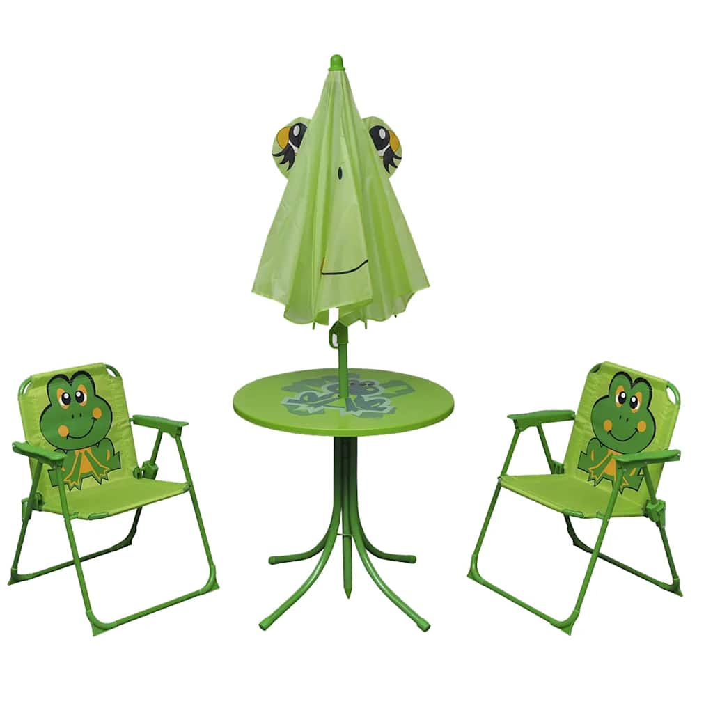 3 Piece Kids' Garden Bistro Set With Parasol