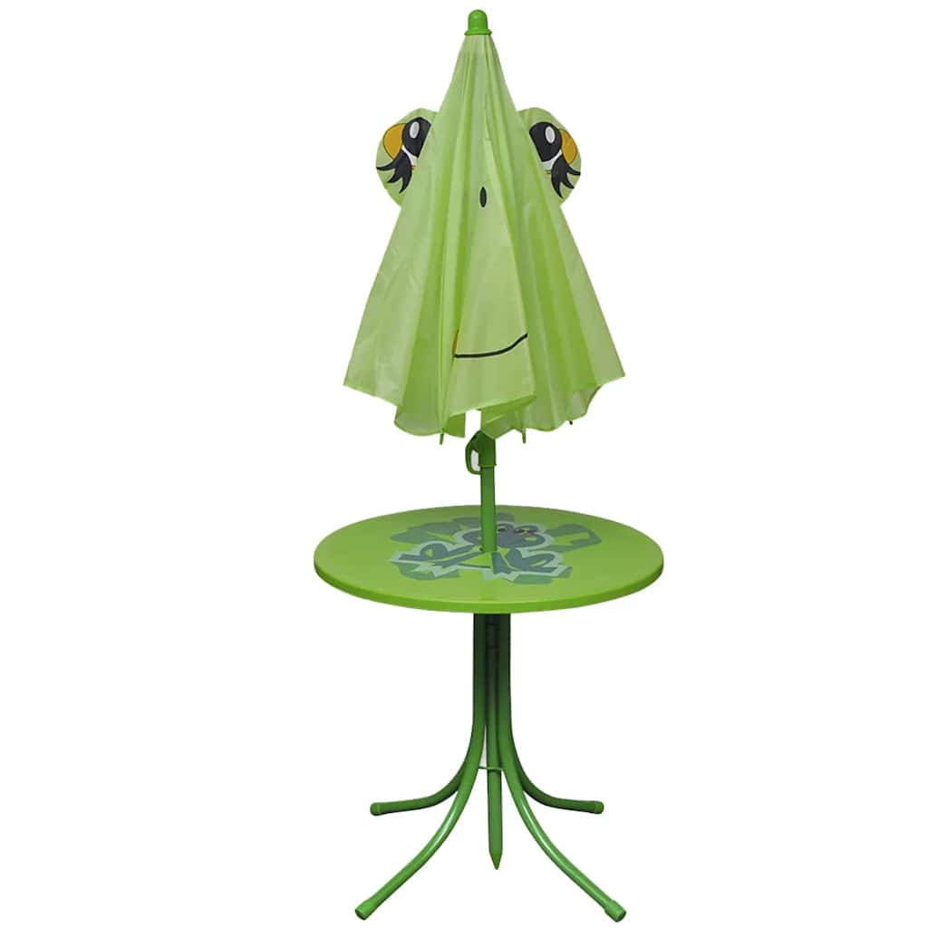 3 Piece Kids' Garden Bistro Set With Parasol