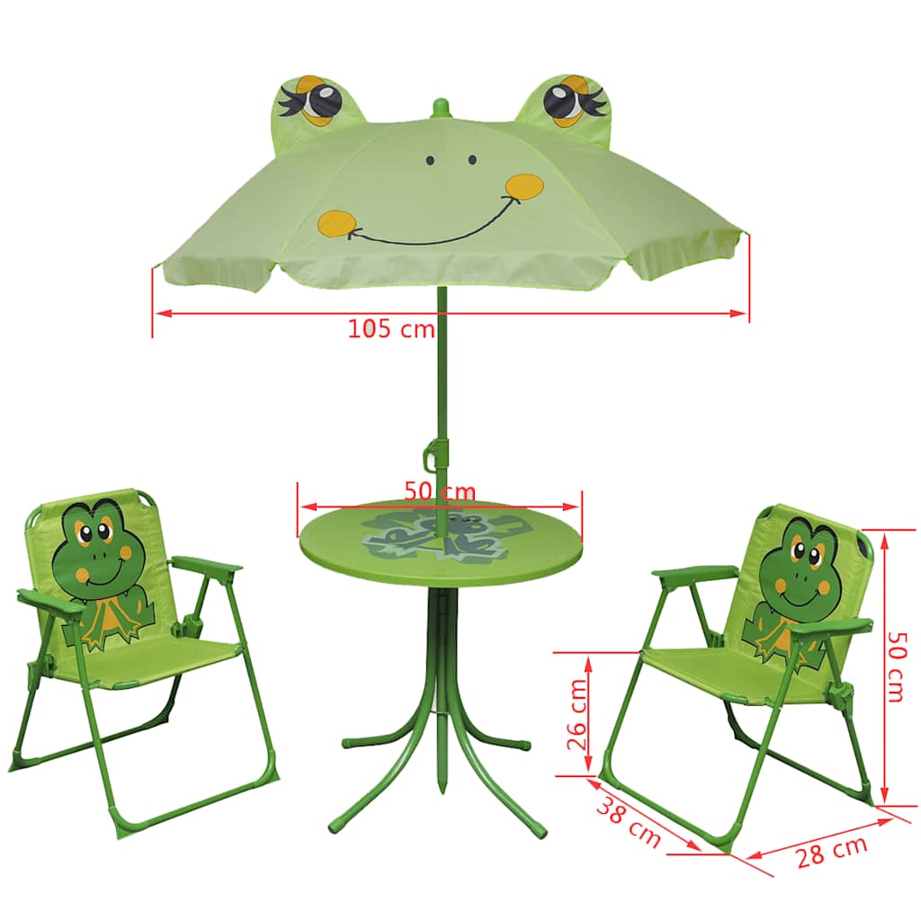 3 Piece Kids' Garden Bistro Set With Parasol