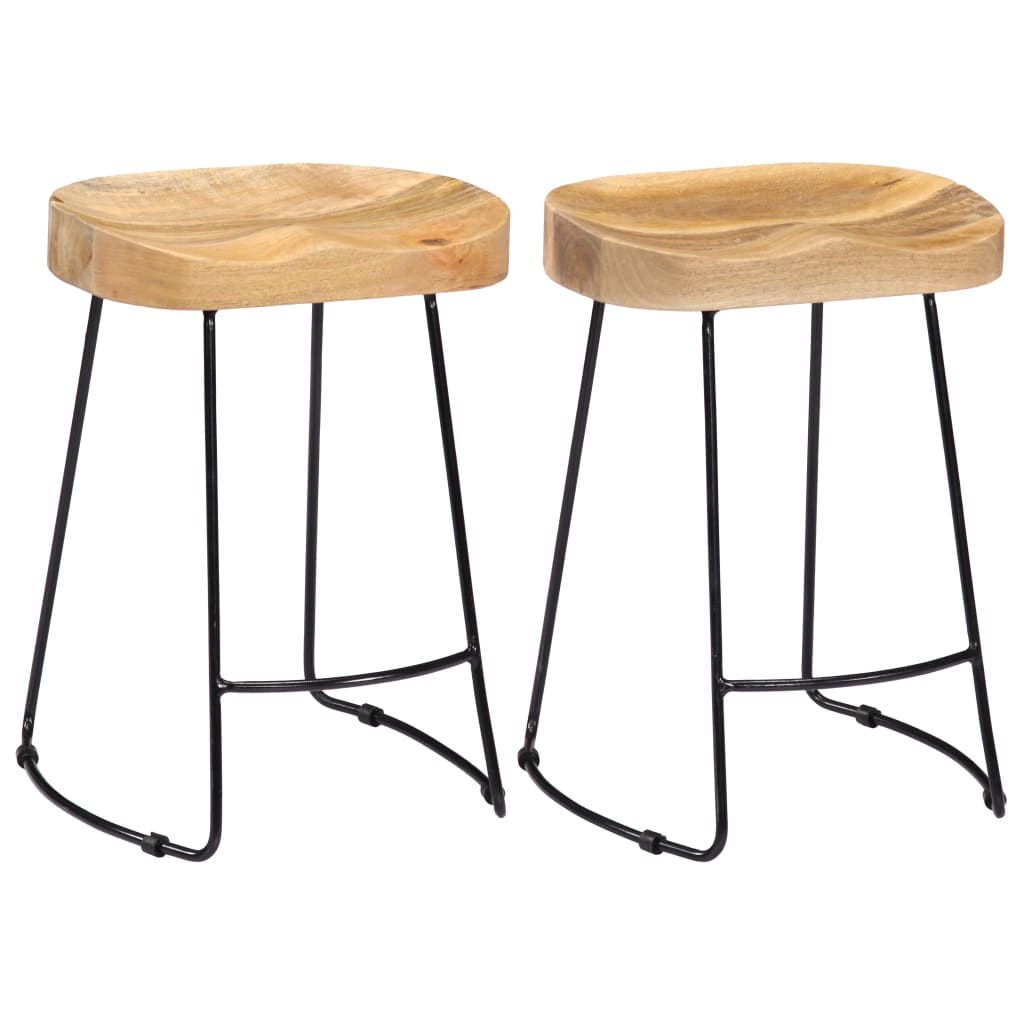 Gavin Bar Stools 2 Pcs 50X40X78 Cm Solid Wood Mango