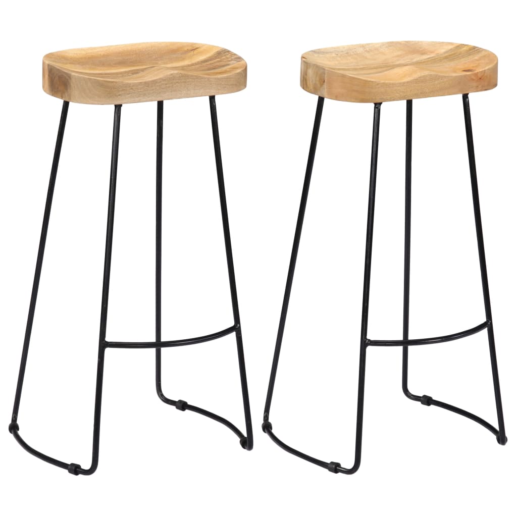 Gavin Bar Stools 2 Pcs 50X40X78 Cm Solid Wood Mango