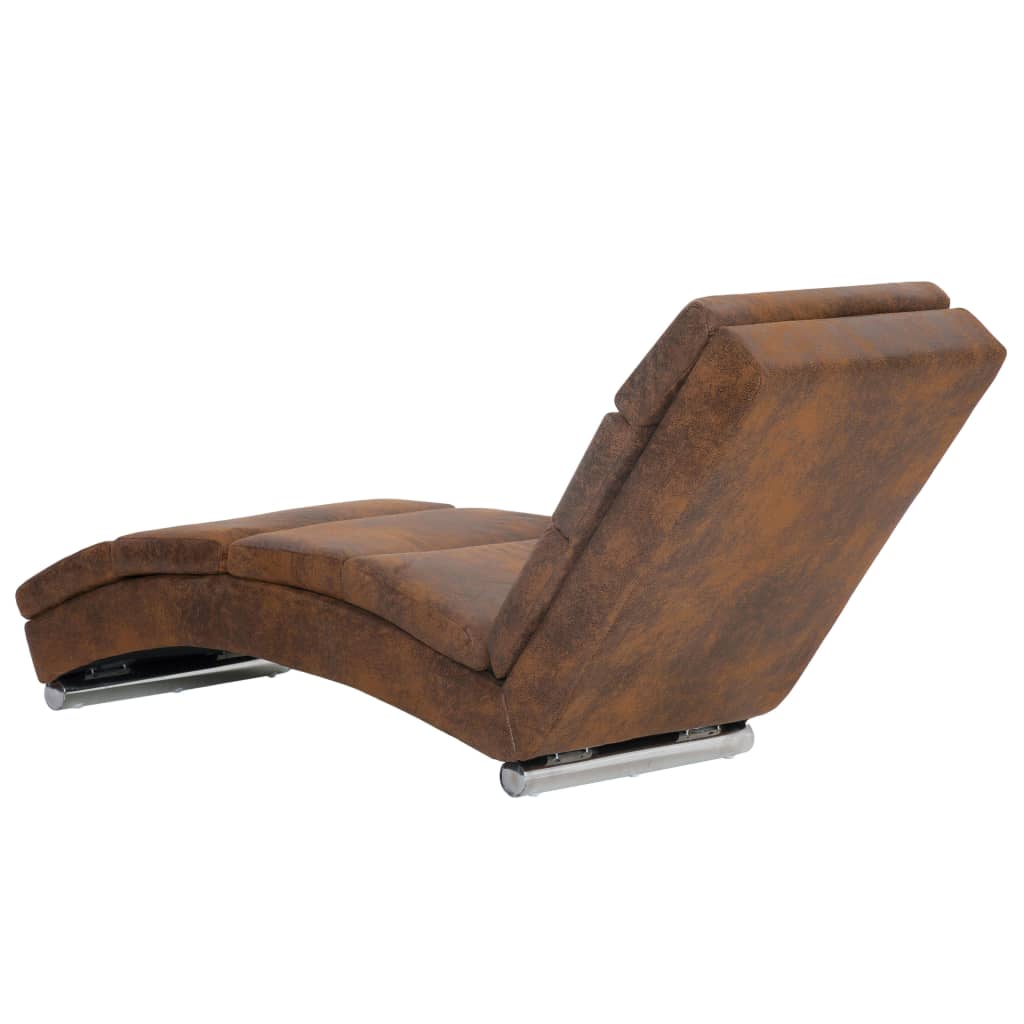 Chaise Longue Faux Suede Leather