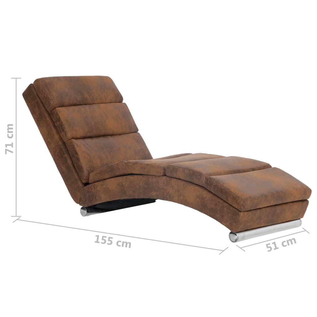 Chaise Longue Faux Suede Leather