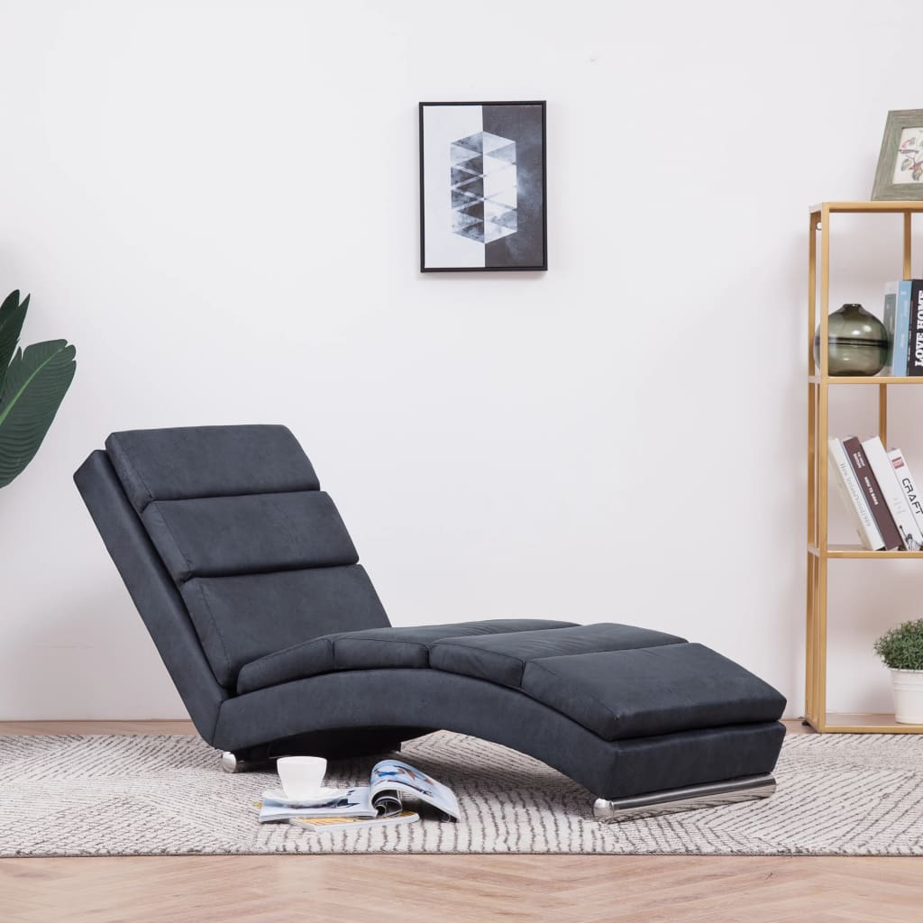 Chaise Longue Faux Suede Leather