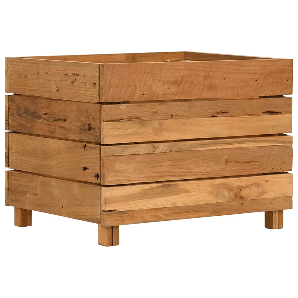 Raised Bed Recycled Teak Wood And Steel