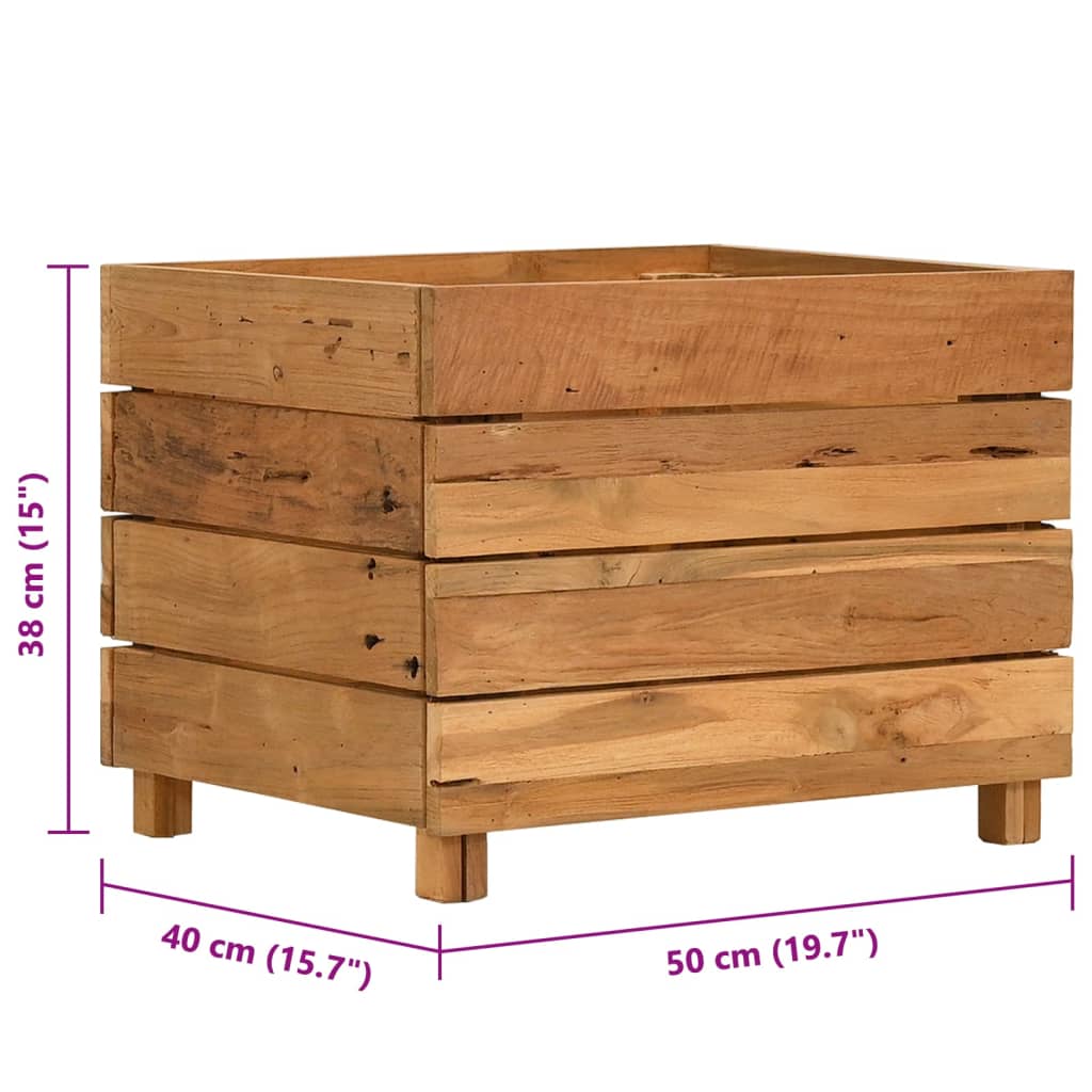 Raised Bed Recycled Teak Wood And Steel