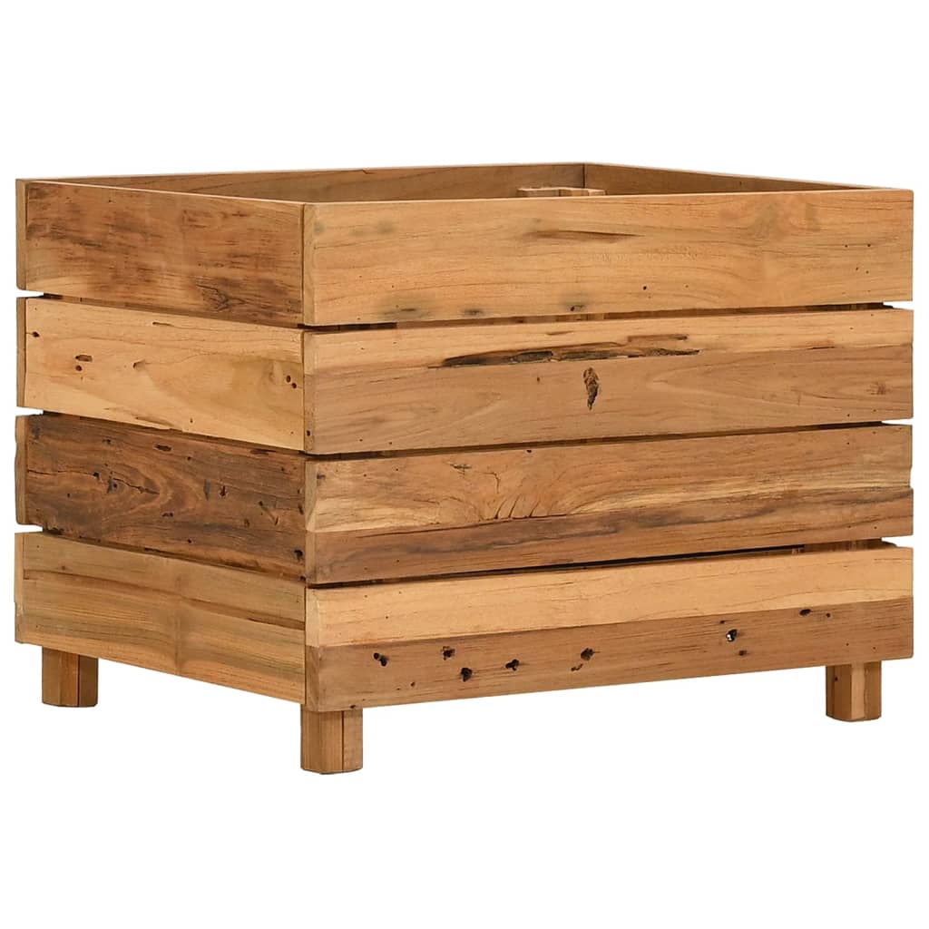 Raised Bed Recycled Teak Wood And Steel